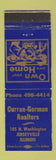 Matchbook Cover - Curran Gorman Real estate Jerseyville IL