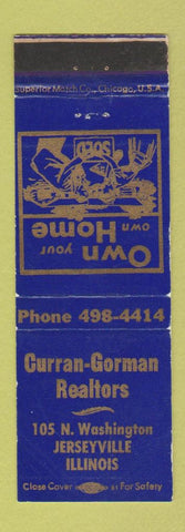 Matchbook Cover - Curran Gorman Real estate Jerseyville IL