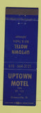 Matchbook Cover - Uptown Motel Greenville IL BLUE