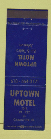 Matchbook Cover - Uptown Motel Greenville IL BLUE