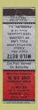 Matchbook Cover - Betz Buffet Fairbury IL Pabst Blue Ribbon Beer WEAR