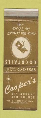 Matchbook Cover - Cooper's Restaurant Arlington Heights IL WEAR