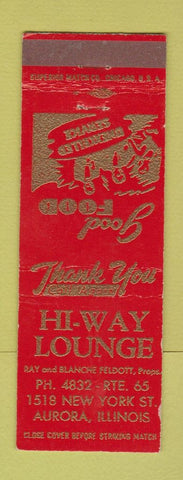 Matchbook Cover - Hi Way Lounge Aurora IL
