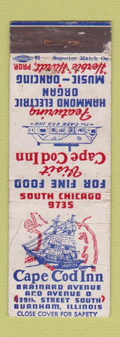 Matchbook Cover - Cape Cod Inn Burnham IL WEAR