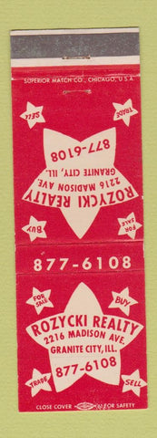 Matchbook Cover - Rozycki Real Estate Granite City IL