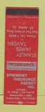 Matchbook Cover - Spirmont Insurance Stanley James Tavern St Anne IL