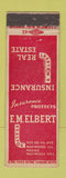 Matchbook Cover - EM Elbert Real Estate Maywood IL WEAR insurance