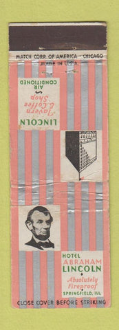 Matchbook Cover - Hotel Abraham Lincoln Springfield IL WORN