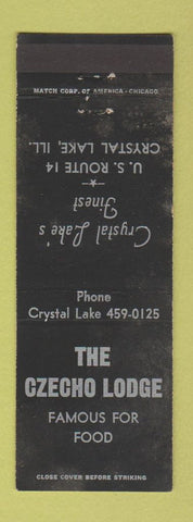 Matchbook Cover - Czecho Lodge Crystal Lake IL WORN