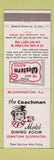 Matchbook Cover - The Coachman Best Western Bloomington IL