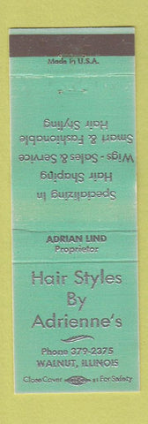 Matchbook Cover - Hair Styles by Adrienne's Walnut IL WEAR