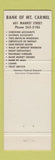 Matchbook Cover - Bank of Mount Carmel IL