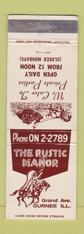 Matchbook Cover - The Rustic Manor Gurnee IL WEAR