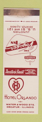 Matchbook Cover - Hotel Orlando Decatur IL Voyager Inn WORN