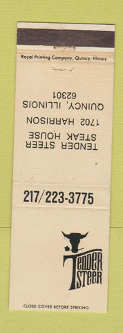 Matchbook Cover - Tender Steer Quincy IL
