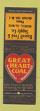 Matchbook Cover - Great Heart Coal Russell Feed Russell IL POOR STRIKER