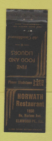 Matchbook Cover - Horwath Restaurant Elmwood Park IL WRON