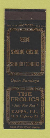 Matchbook Cover - The Frolics Kappa IL