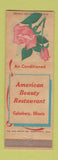 Matchbook Cover - American Beauty Restaurant Galesburg IL WEAR