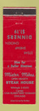 Matchbook Cover - Mister Mikes Steak House Chicago IL WEAR