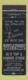 Matchbook Cover - Al's Tap Liquor Store Chicago Heights IL WEAR