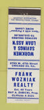 Matchbook Cover - Frank Wozniak Real Estate Chicago IL