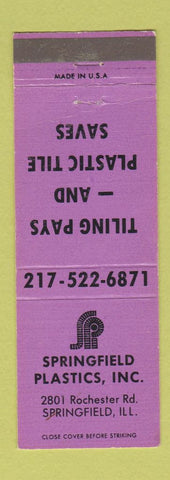 Matchbook Cover - Springfield Plastics Springfield IL plastic tile
