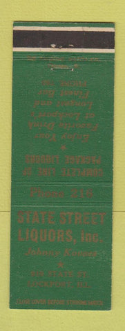 Matchbook Cover - State Liquor Stores Lockport IL low phone #
