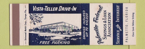 Matchbook Cover - Palmetto Federal Savings and Loan Palmetto FL
