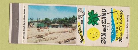 Matchbook Cover - Sun and Sand Club Key West FL
