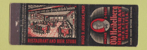 Matchbook Cover - Old Heidelberg Miami FL feature