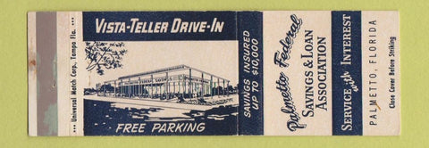 Matchbook Cover - Palmetto Federal Savings and Loan Palmetto FL