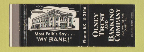 Matchbook Cover - Olney Trust Banking Olney IL