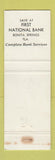 Matchbook Cover - First National Bank Bonita Springs FL WEAR