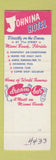 Matchbook Cover - Johnina Hotel Miami Beach FL