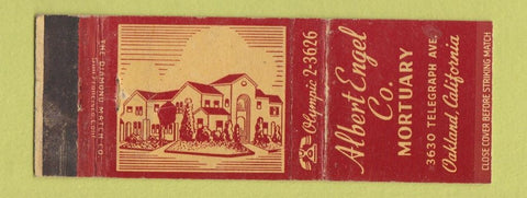 Matchbook Cover - Albert Engel Mortuary Oakland CA WEAR