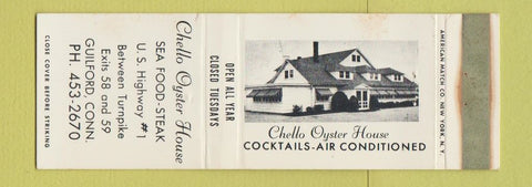 Matchbook Cover - Chello Oyster House Guilford CT WORN