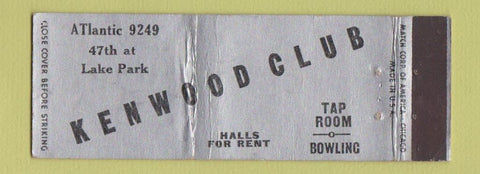 Matchbook Cover - Kenwood Club bowling WEAR Full Length