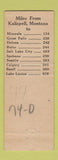 Matchbook Cover - Blue & White Auto Court motel Kalispell MT low phone # WEAR