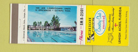Matchbook Cover - Lehigh Acres Country Club Motel Lehigh Acres FL