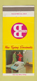Matchbook Cover - Burroughs Typewriter girlie WEAR 30 Strike