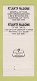 Matchbook Cover - Atlanta Falcons Football GA Suwanee 30 Strike
