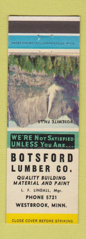 Matchbook Cover - Botsford Lumber Westbrook MN