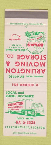 Matchbook Cover - Arlington Moving Storage Trucking Jacksonville FL SAMPLE
