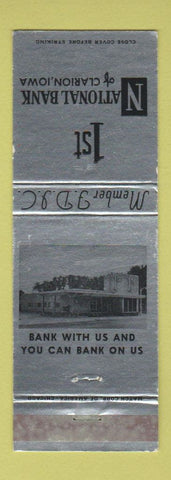 Matchbook Cover - 1st National Bank Clarion IA WEAR