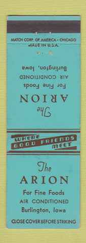 Matchbook Cover - Arion Restaurant Burlington IA