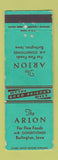 Matchbook Cover - Arion Restaurant Burlington IA WEAR