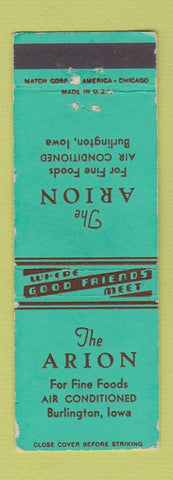 Matchbook Cover - Arion Restaurant Burlington IA WEAR