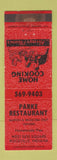 Matchbook Cover - Parke Restaurant Rockville IN WEAR