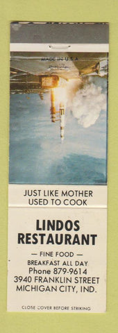 Matchbook Cover - Lindos Restaurant Michigan City IN